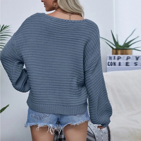 Blue Button Up Cardigan - Picture 3 of 6